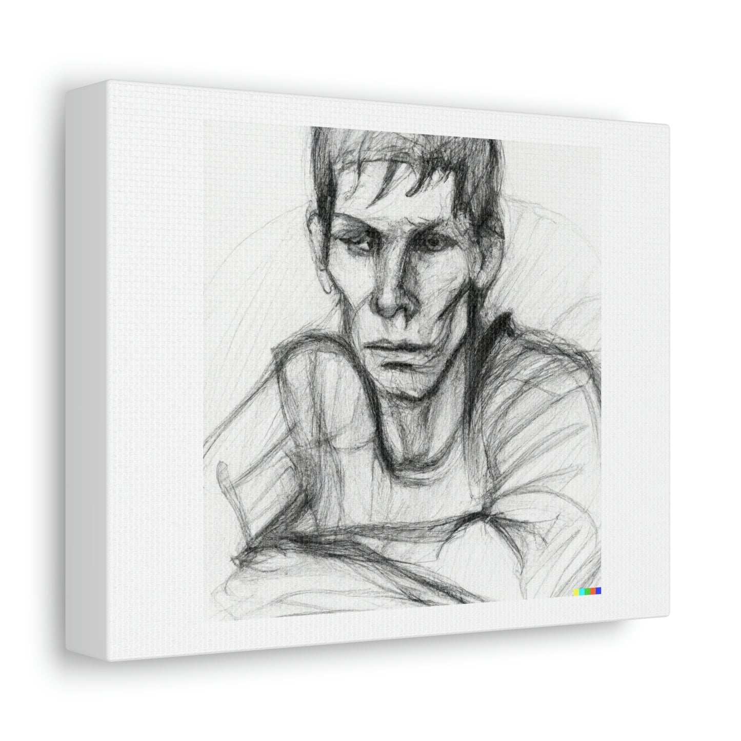 The Meaning Of Life Pencil Sketch Digital Art 'Designed by AI' on Satin Canvas