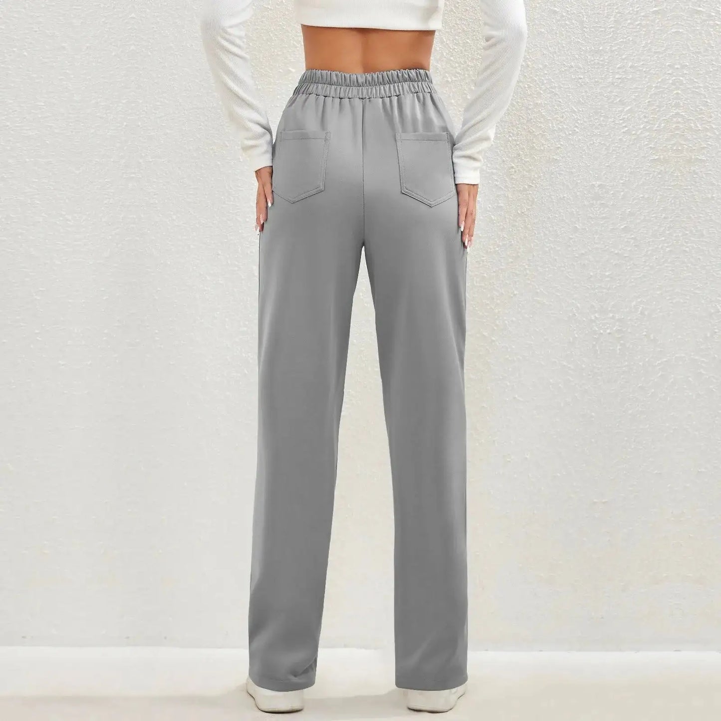 Women's High-Waisted Elasticated Casual Pants