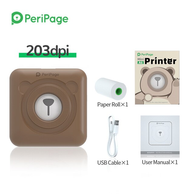 Peripage Mini Portable Printer Thermal Photo Bluetooth Printer Connect To Phone Paper & Sticker Options