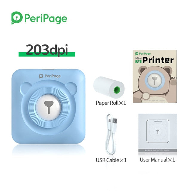 Peripage Mini Portable Printer Thermal Photo Bluetooth Printer Connect To Phone Paper & Sticker Options