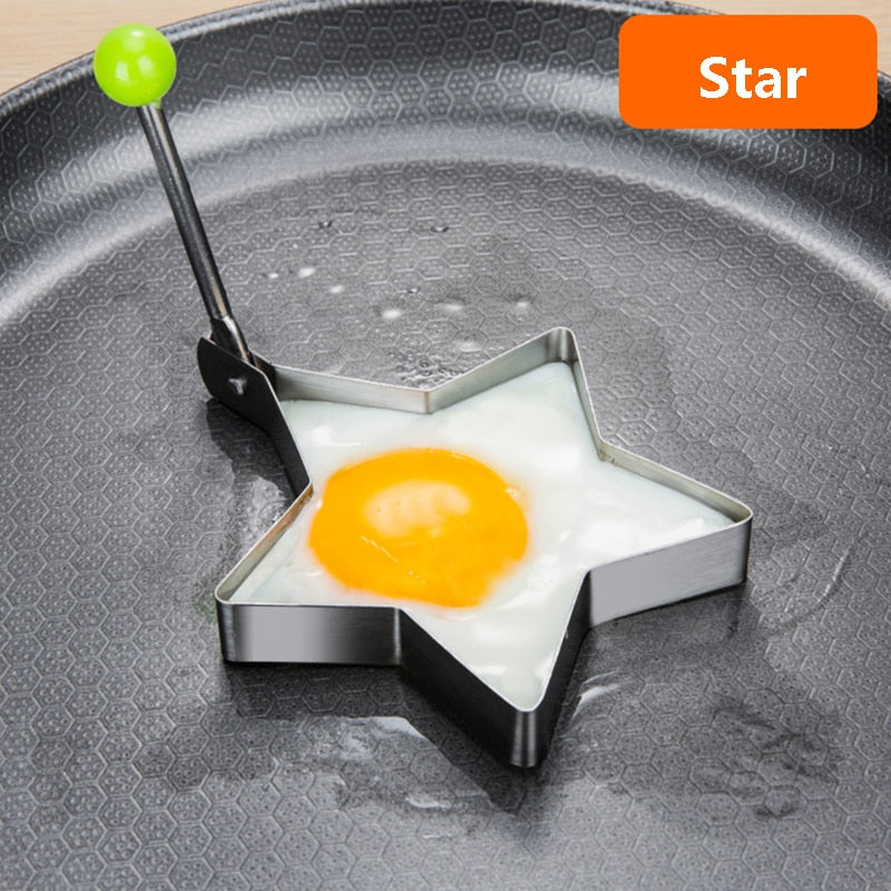 Ailihu® Stainless Steel Five-Style Fried Egg and Pancake Shaper Omelette Mould Frying Egg Cooking Accessories