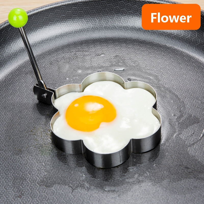 Ailihu® Stainless Steel Five-Style Fried Egg and Pancake Shaper Omelette Mould Frying Egg Cooking Accessories