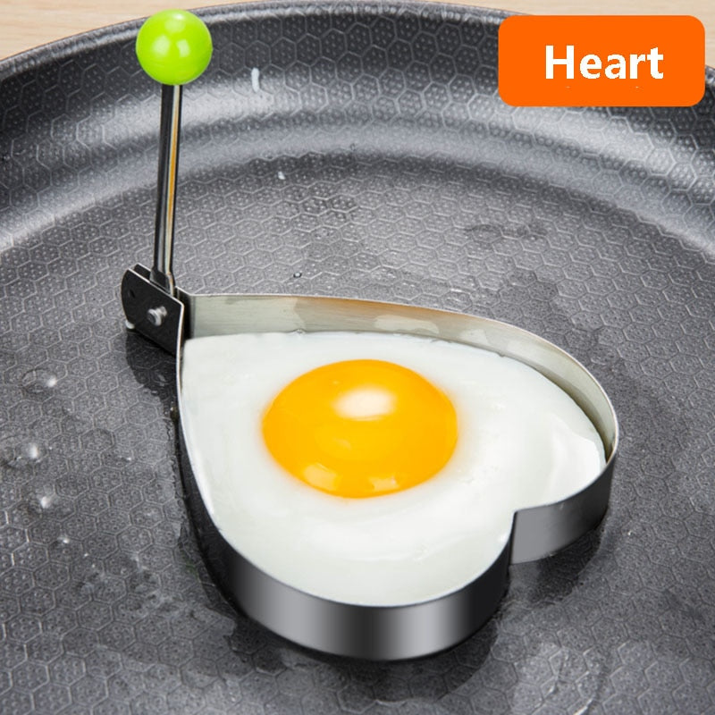 Ailihu® Stainless Steel Five-Style Fried Egg and Pancake Shaper Omelette Mould Frying Egg Cooking Accessories