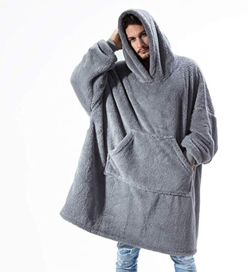 The Ultimate Indoor Outdoor Oversized Hoodie Blanket Fleece and Matching Socks