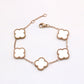 Clover Design Link Bracelet, Multi Colours