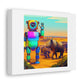 Robot on an African Safari digital art 'Designed by AI' on Satin Canvas