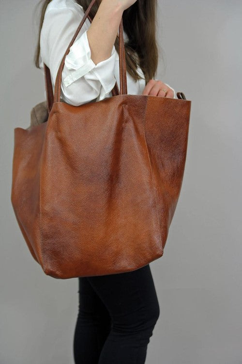 Vireous Big Bag Women's Soft Leather Tote Travel Bag