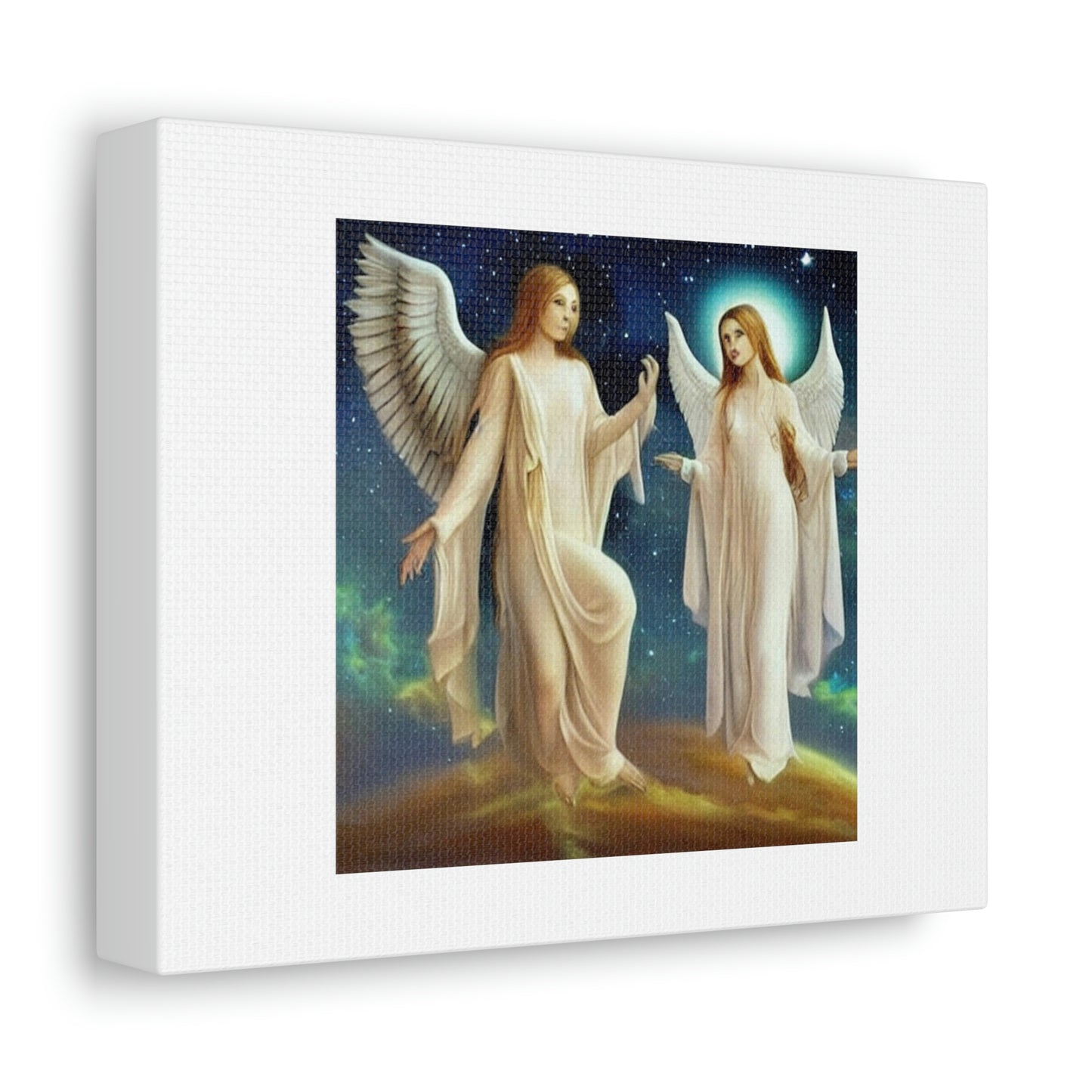 Celestial Beings Digital Art 'Designed by AI' on Satin Canvas, Stretched