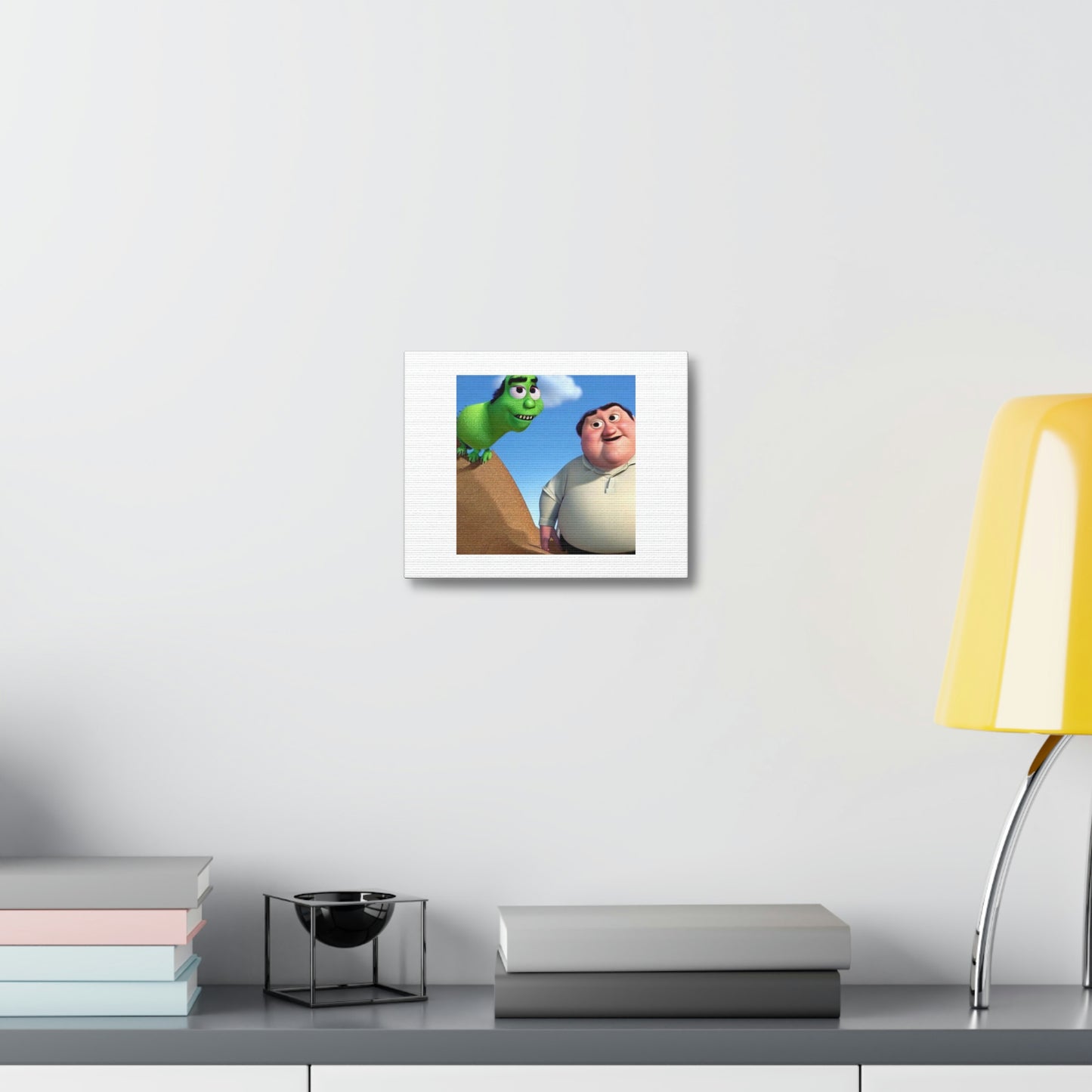 Pixar Fat Dad Reprised Digital Art 'Designed by AI' on Satin Canvas, Stretched