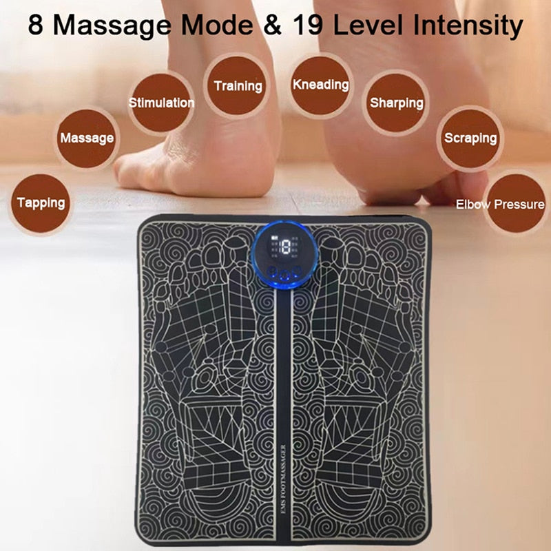 Bioelectric Rechargeable EMS Foot Massager Pad