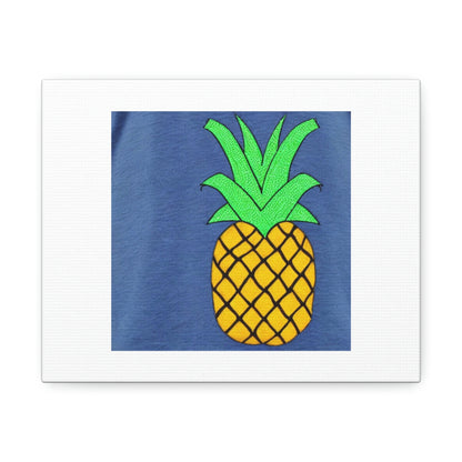 Pineapple Digital Art 'Designed by AI' on Satin Canvas, Stretched