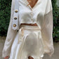 Vireous Casual Satin Two Piece Dress Set