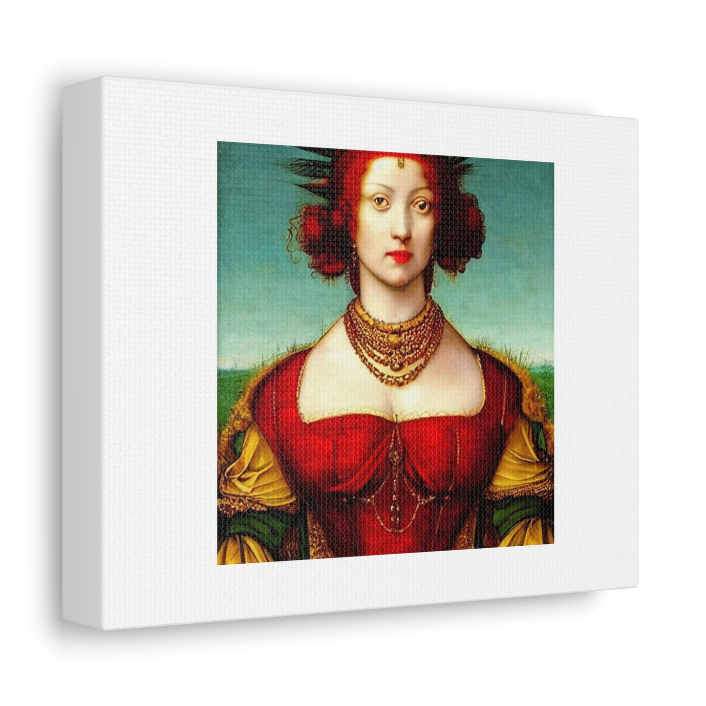 Renaissance Woman With Long Red Hair And Green Eyes Digital Art 'Designed by AI'