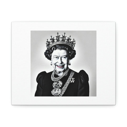 Queen Elizabeth Digital Art 'Designed by AI' on Satin Canvas, Stretched