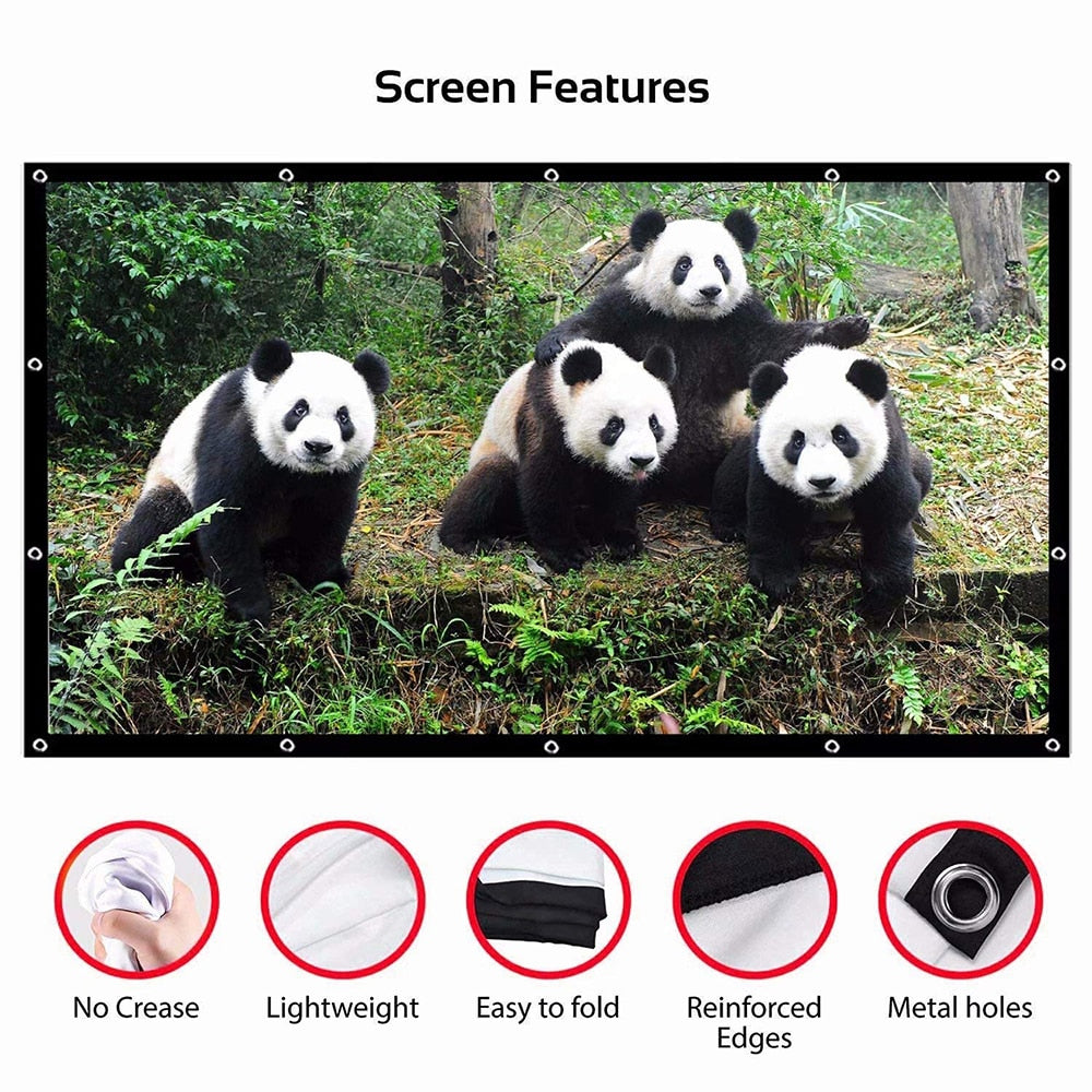 ZDSSY Projection Screen 100 inch 120 inch 150 inch Portable Foldable for Home Theatre Outdoor Indoor Double Side Projector Screen