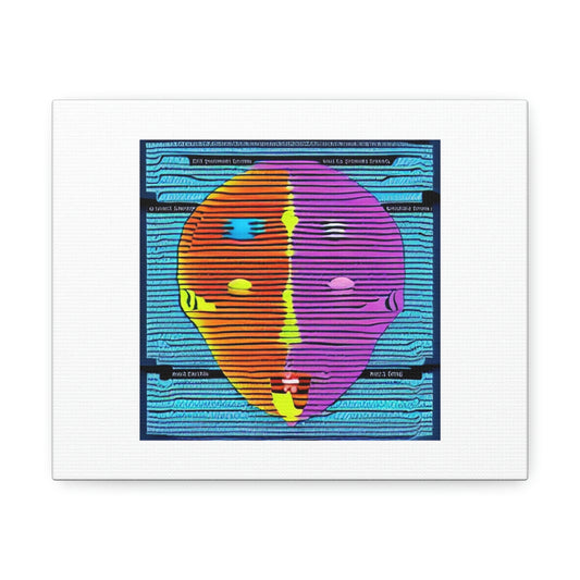 Mind Bending Graphic Digital Art 'Designed by AI' on Satin Canvas, Stretched