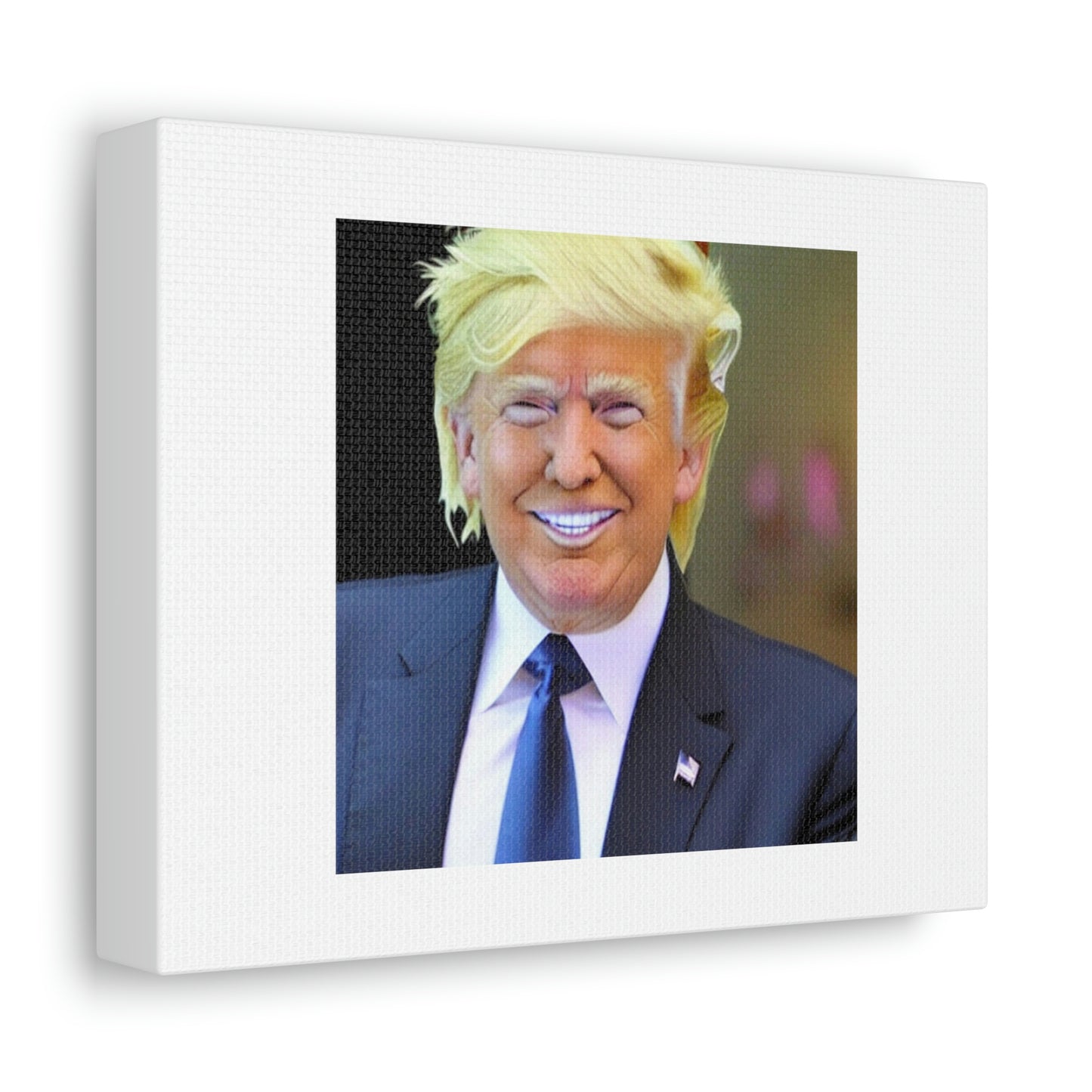 Donald Trump With Cloud Strife Hairstyle Digital Art 'Designed by AI' On Canvas