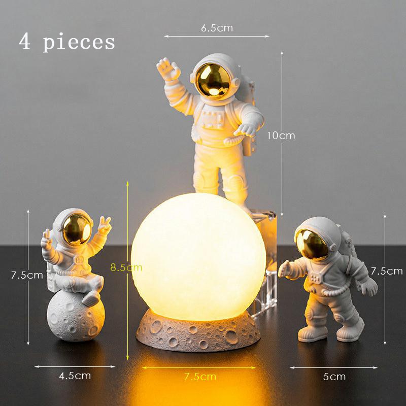 Astronaut Ornament Yellow Moon Ambient Light Creative Office Decorations Modern Astronaut Desktop Ornaments Modelling