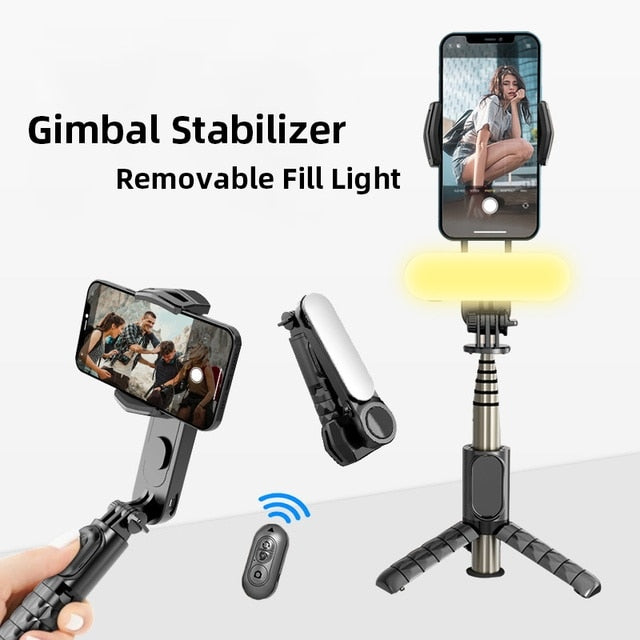 Handheld Multi-Function Gimbal Stabilizer Fill Light and Tripod With Remote