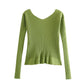 Women's Metal Chain Avocado Pit Stripe Sweater