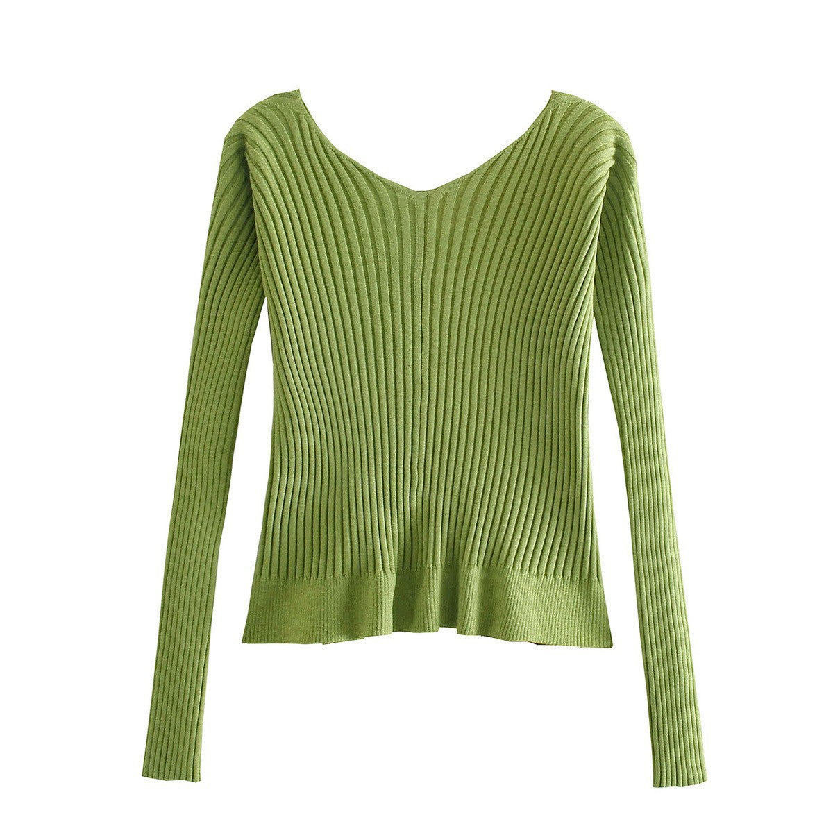 Women's Metal Chain Avocado Pit Stripe Sweater