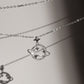 Sparkling Planet Star Necklace, Zirconia Studded