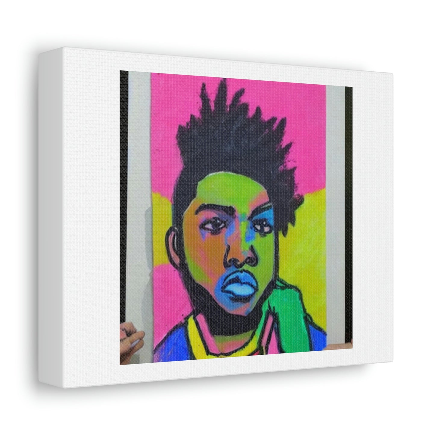 Oil Pastel Of A Rapper Digital Art 'Designed by AI' on Satin Canvas