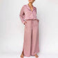 Vireous Women's Loose Fit V-Neck Pyjamas Set