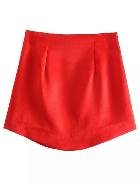 Vireous Classic Satin Short Skirt