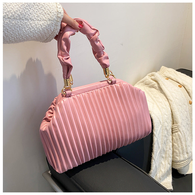 Vertical Textured Stripes Small Candy Colour Handbag