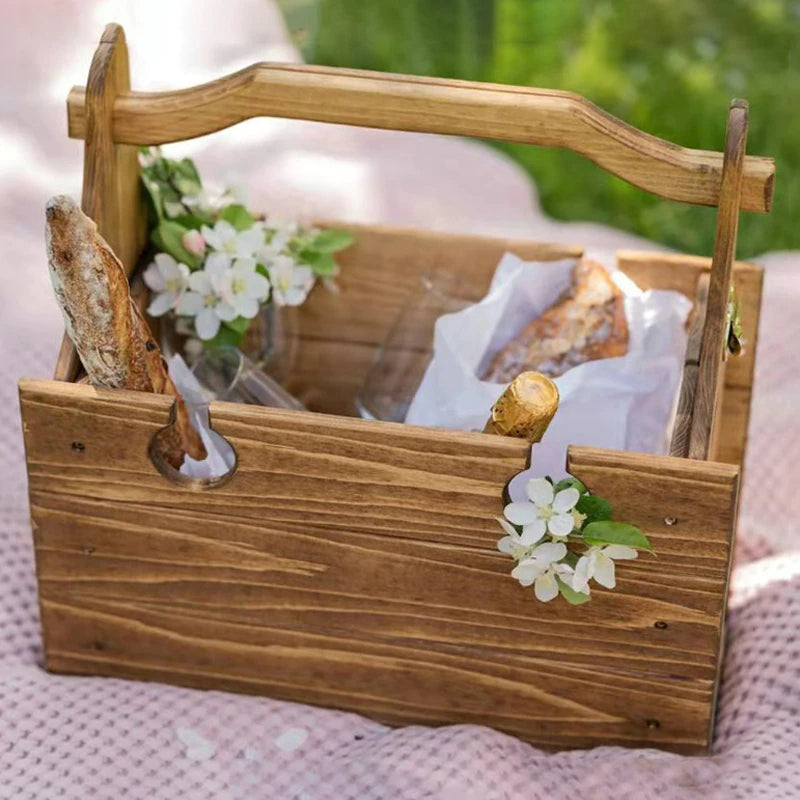 Folding Two-In-One Picnic Basket Table