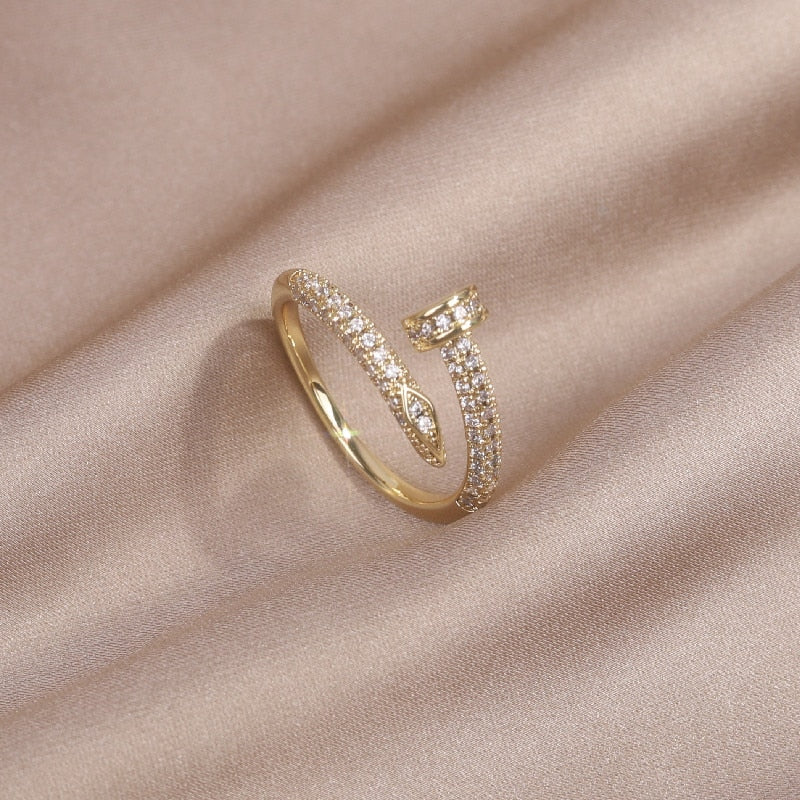 Cubic Zirconia Classic Korean Style Copper Zircon Ring