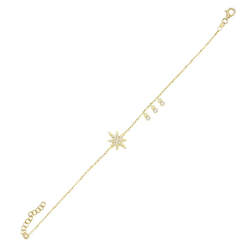 Lightining and Anise Star Diamond Gold Bracelets