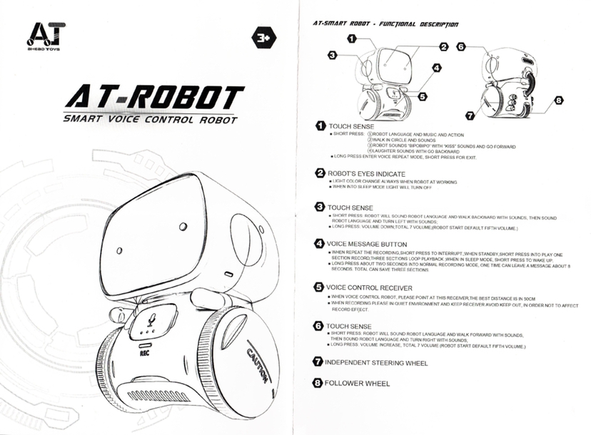 AT-Smart Voice Control Robot Dance Toy Voice Command