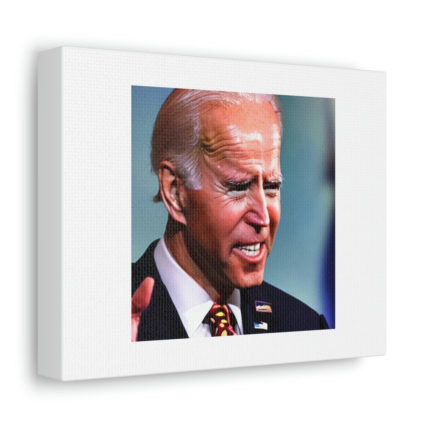 Grinch Joe Biden Digital Art 'Designed by AI' on Satin Canvas, Stretched