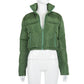 Vireous Women's Cropped High Waist Puffer Jacket
