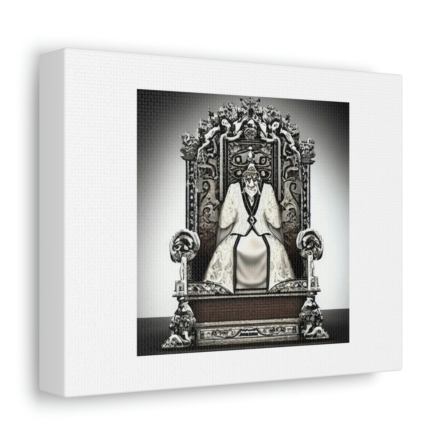 Old King On The Throne Photorealistic Digital Art 'Designed by AI' on Canvas