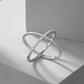 Zirconia Inlaid Cross Geometric Ring, 925 Sterling Silver